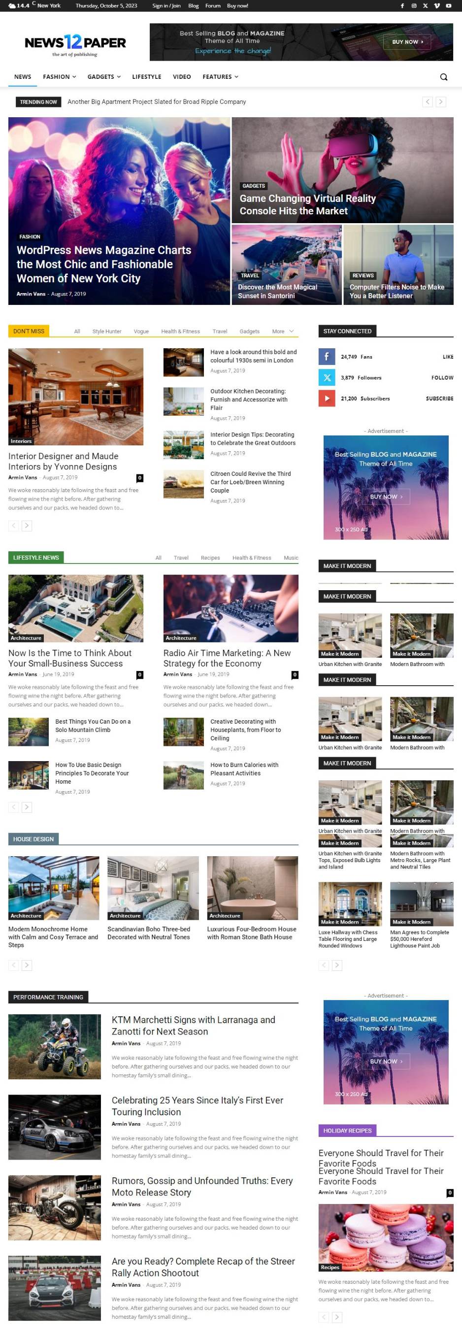 Newsprk Newspaper新闻报纸WordPress主题
