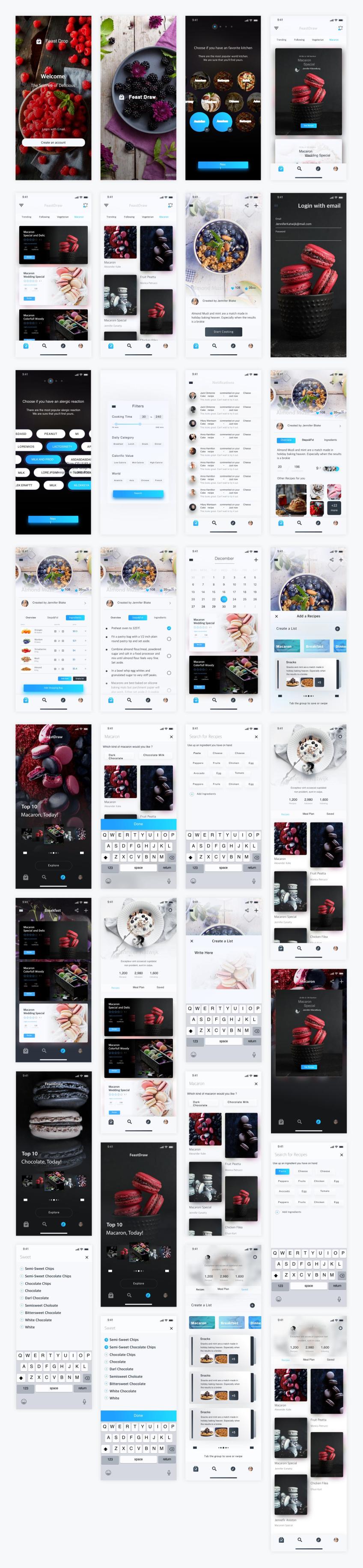 超全整套50多页美食app ui kit .sketch素材下载
